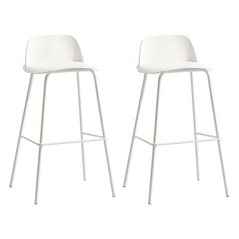 Nordic Style Plastic Barstool Colorful Iron Legs Bar Stool for Living Room White 2 Piece Set Clearhalo 'Bar Furniture' 'Bar Stools' 'bar_stools' 'furn' 'furn_bar_stools' 'Furniture' 'Kitchen & Dining Furniture' 5322415