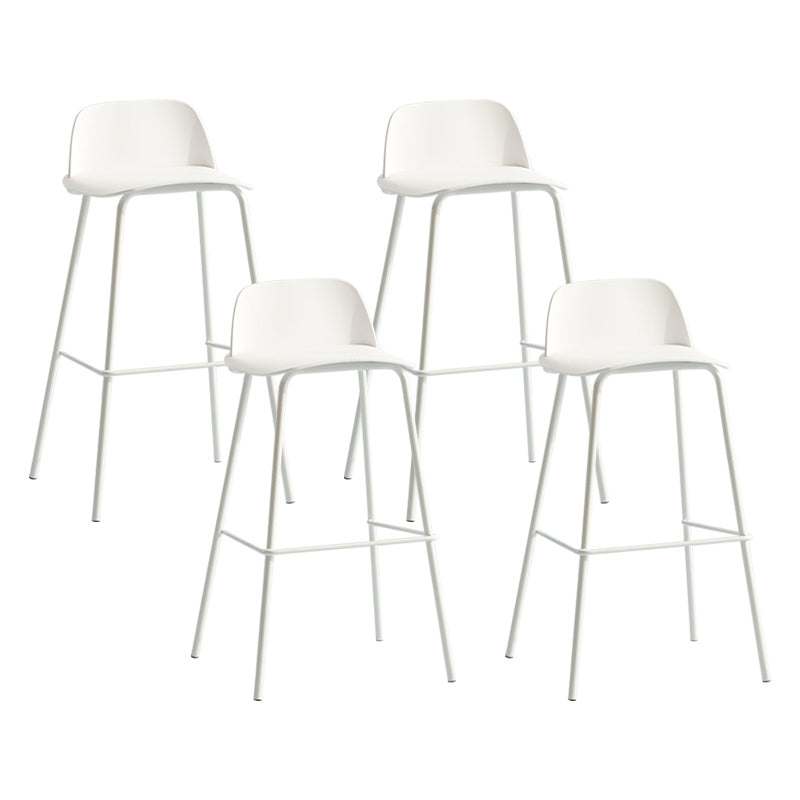Nordic Style Plastic Barstool Colorful Iron Legs Bar Stool for Living Room White 4 Piece Set Clearhalo 'Bar Furniture' 'Bar Stools' 'bar_stools' 'furn' 'furn_bar_stools' 'Furniture' 'Kitchen & Dining Furniture' 5322416