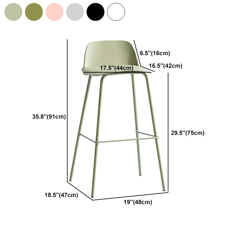 Nordic Style Plastic Barstool Colorful Iron Legs Bar Stool for Living Room Clearhalo 'Bar Furniture' 'Bar Stools' 'bar_stools' 'furn' 'furn_bar_stools' 'Furniture' 'Kitchen & Dining Furniture' 5322420