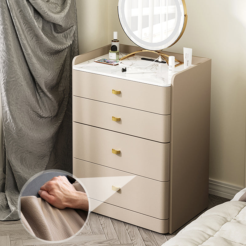 Moderne stijl Rock leisteen frame grijs/lichtbruine massief houten lade dressoir