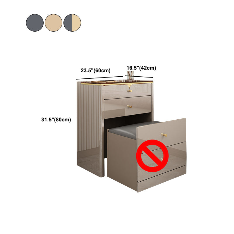 Moderne stijl Rock leisteen frame grijs/lichtbruine massief houten lade dressoir