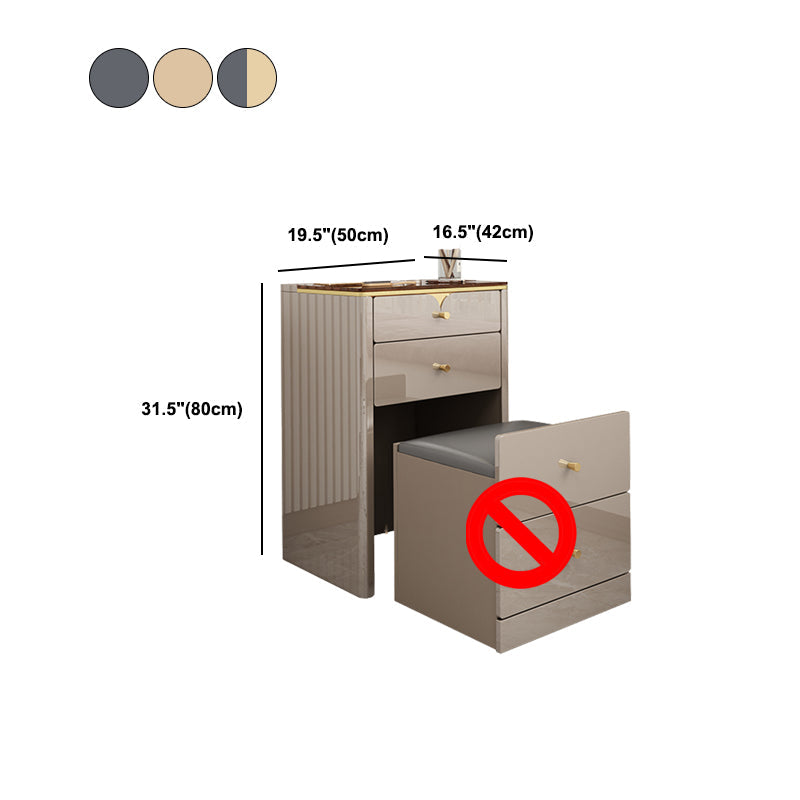 Moderne stijl Rock leisteen frame grijs/lichtbruine massief houten lade dressoir