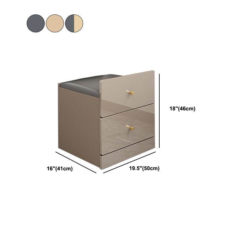 Cadre rocheux de style moderne commode de tiroir en bois massif en bois massif gris / marron clair