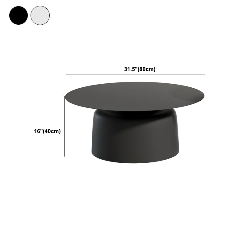 ペデスタルブラック/ホワイトコーヒーテーブルメタルラウンドカクテルテーブル