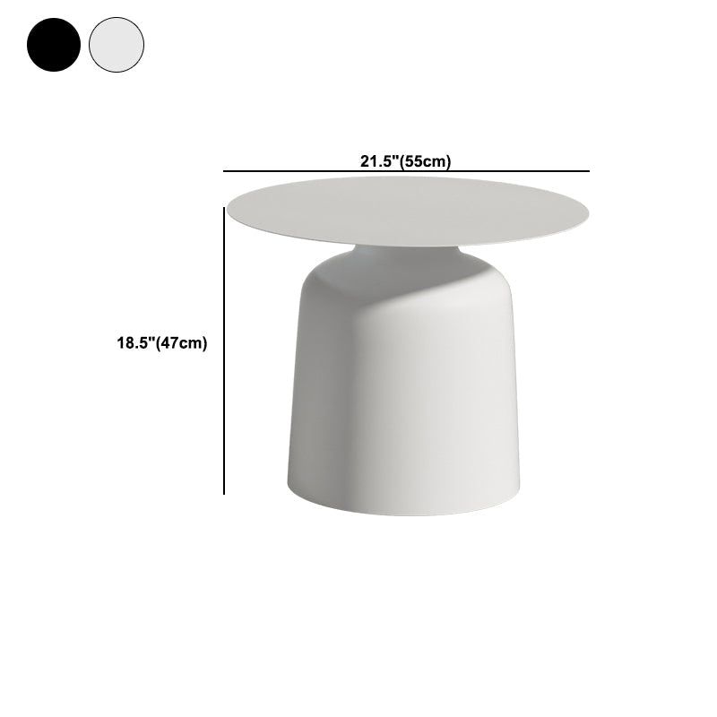 ペデスタルブラック/ホワイトコーヒーテーブルメタルラウンドカクテルテーブル
