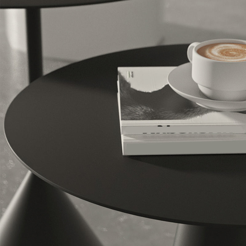 中世紀のモダンな黒/白いカクテルテーブルラウンドコーヒーテーブル