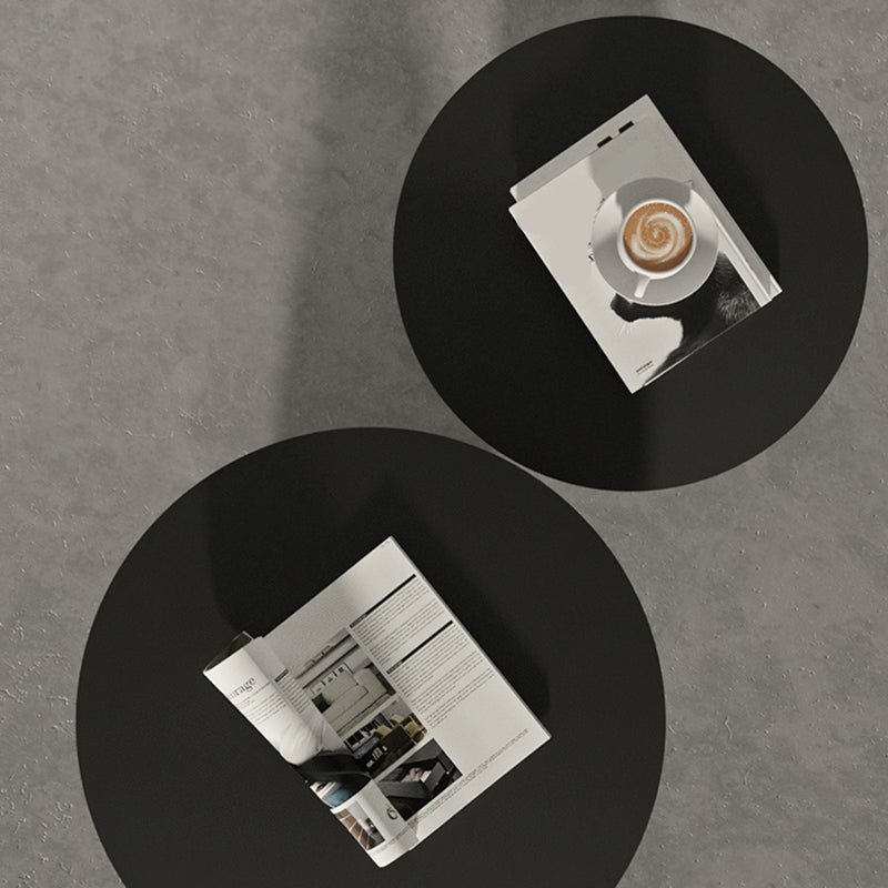 中世紀のモダンな黒/白いカクテルテーブルラウンドコーヒーテーブル
