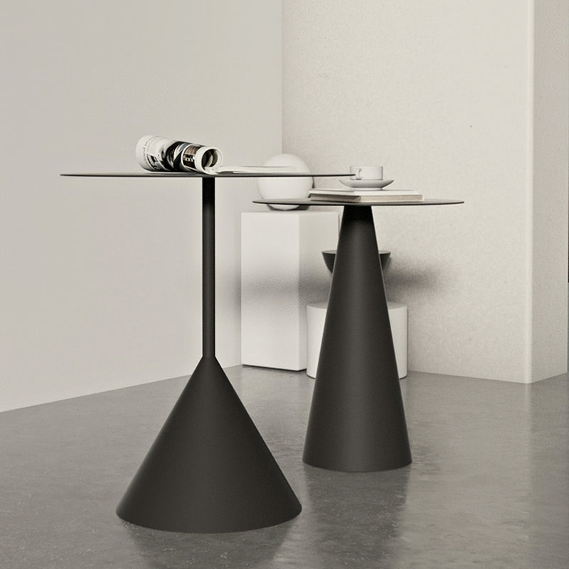 中世紀のモダンな黒/白いカクテルテーブルラウンドコーヒーテーブル