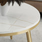 Glam Slate and Metal Coffee Table 4 Legs Round Cocktail Table