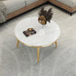 Glam Slate and Metal Coffee Table 4 Legs Round Cocktail Table