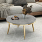 Glam Slate and Metal Coffee Table 4 Legs Round Cocktail Table