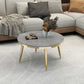 Glam Slate and Metal Coffee Table 4 Legs Round Cocktail Table