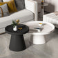 Round Tray Top Coffee Table Metal Black/White Cocktail Table