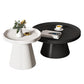 Round Tray Top Coffee Table Metal Black/White Cocktail Table