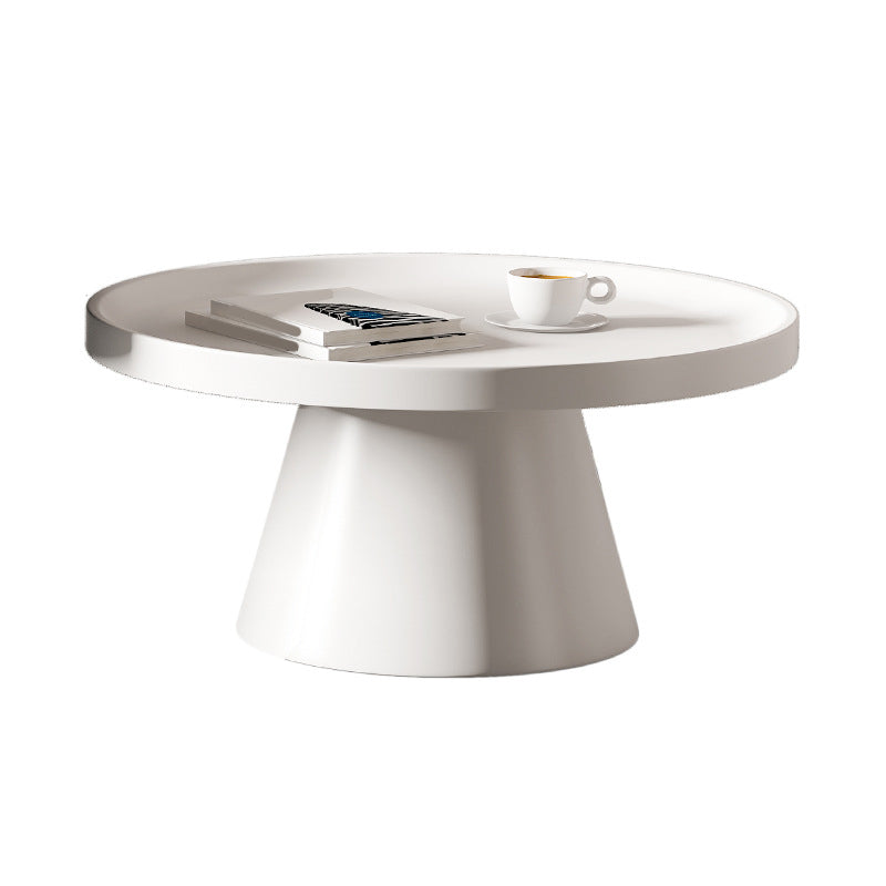 Round Tray Top Coffee Table Metal Black/White Cocktail Table
