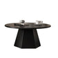Pedestal 1/2 Black/White Coffee Table Metal Metal Round Cocktail Table