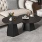 Pedestal 1/2 Black/White Coffee Table Metal Metal Round Cocktail Table