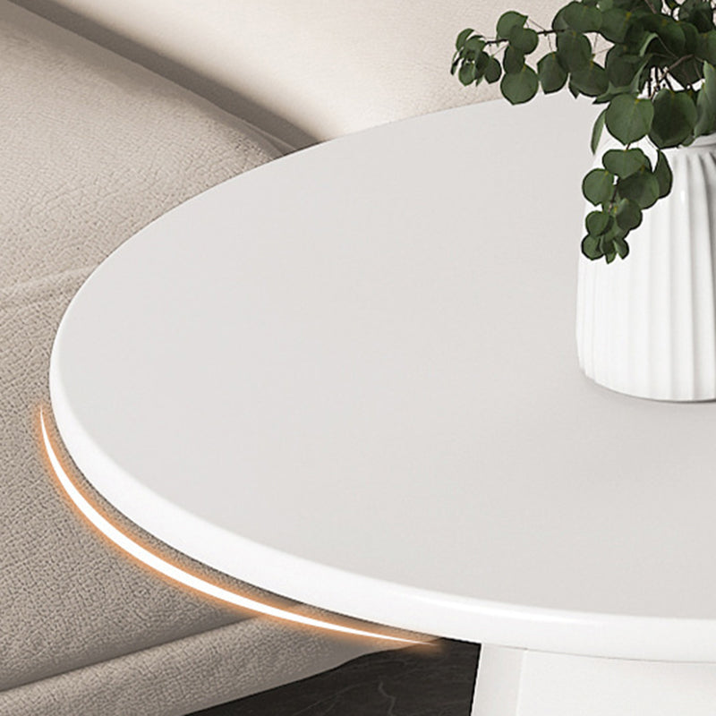 Pedestal 1/2 Black/White Coffee Table Metal Metal Round Cocktail Table