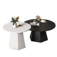 Pedestal 1/2 Black/White Coffee Table Metal Metal Round Cocktail Table