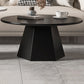 Pedestal 1/2 Black/White Coffee Table Metal Metal Round Cocktail Table