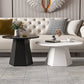 Pedestal 1/2 Black/White Coffee Table Metal Metal Round Cocktail Table