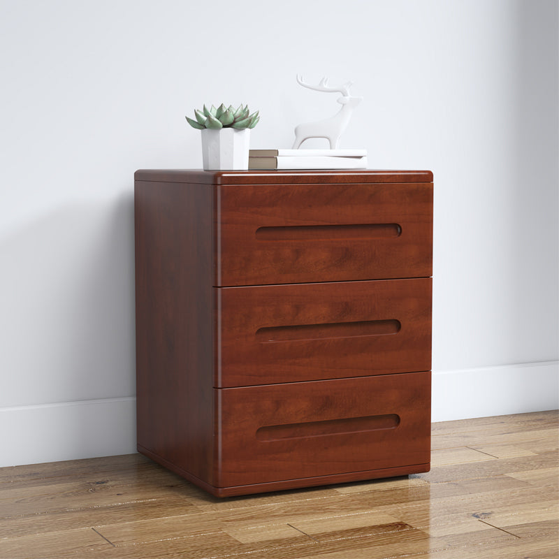 Comodino in legno 22,8 "alto 3 - comodino del cassetto in marrone / naturale / bianco