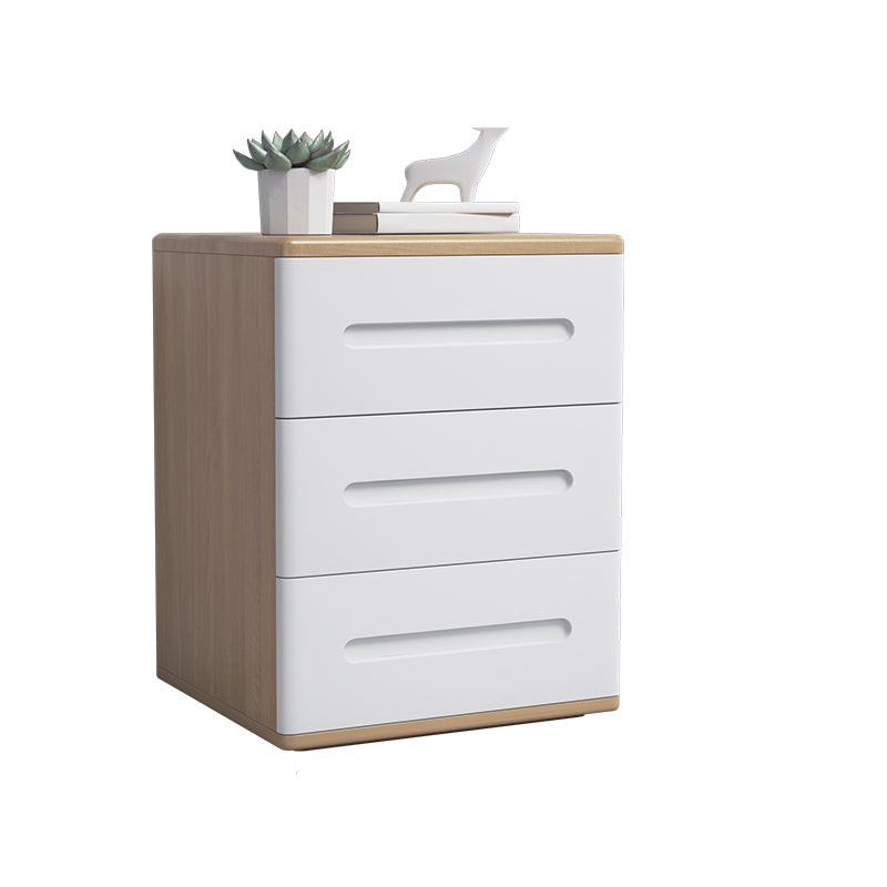 Comodino in legno 22,8 "alto 3 - comodino del cassetto in marrone / naturale / bianco