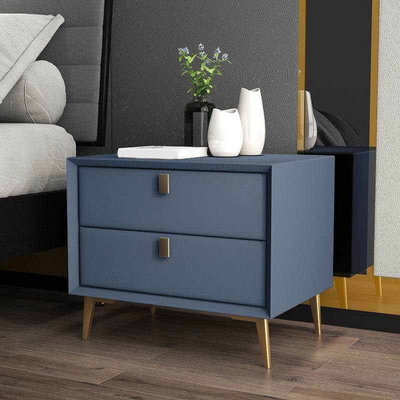 Solid Wood Drawer Storage 18.5" Tall Nightstand With 2 Drawers Light Blue Clearhalo 'Bedroom Furniture' 'furn' 'furn_night_stand' 'Furniture' 'night_stand' 'Nightstands' 5327554