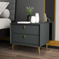 Solid Wood Drawer Storage 18.5" Tall Nightstand With 2 Drawers Dark Gray Clearhalo 'Bedroom Furniture' 'furn' 'furn_night_stand' 'Furniture' 'night_stand' 'Nightstands' 5327555