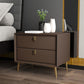 Solid Wood Drawer Storage 18.5" Tall Nightstand With 2 Drawers Light Coffee Clearhalo 'Bedroom Furniture' 'furn' 'furn_night_stand' 'Furniture' 'night_stand' 'Nightstands' 5327563