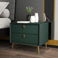 Solid Wood Drawer Storage 18.5" Tall Nightstand With 2 Drawers Blackish Green Clearhalo 'Bedroom Furniture' 'furn' 'furn_night_stand' 'Furniture' 'night_stand' 'Nightstands' 5327565