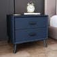 Two Drawer Solid Color Wood Nightstand 19.2"Tall Night Table Blue Clearhalo 'Bedroom Furniture' 'furn' 'furn_night_stand' 'Furniture' 'night_stand' 'Nightstands' 5327574