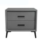 Two Drawer Solid Color Wood Nightstand 19.2"Tall Night Table Grey Clearhalo 'Bedroom Furniture' 'furn' 'furn_night_stand' 'Furniture' 'night_stand' 'Nightstands' 5327575