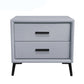 Two Drawer Solid Color Wood Nightstand 19.2"Tall Night Table Light Gray Clearhalo 'Bedroom Furniture' 'furn' 'furn_night_stand' 'Furniture' 'night_stand' 'Nightstands' 5327576