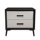 Two Drawer Solid Color Wood Nightstand 19.2"Tall Night Table Black White Clearhalo 'Bedroom Furniture' 'furn' 'furn_night_stand' 'Furniture' 'night_stand' 'Nightstands' 5327582