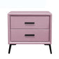 Two Drawer Solid Color Wood Nightstand 19.2"Tall Night Table Pink Clearhalo 'Bedroom Furniture' 'furn' 'furn_night_stand' 'Furniture' 'night_stand' 'Nightstands' 5327583