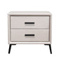 Two Drawer Solid Color Wood Nightstand 19.2"Tall Night Table Gloss White Clearhalo 'Bedroom Furniture' 'furn' 'furn_night_stand' 'Furniture' 'night_stand' 'Nightstands' 5327585