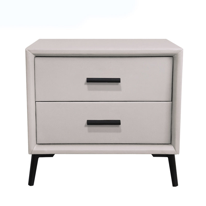 Two Drawer Solid Color Wood Nightstand 19.2"Tall Night Table Clearhalo 'Bedroom Furniture' 'furn' 'furn_night_stand' 'Furniture' 'night_stand' 'Nightstands' 5327588