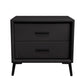 Two Drawer Solid Color Wood Nightstand 19.2"Tall Night Table Black Clearhalo 'Bedroom Furniture' 'furn' 'furn_night_stand' 'Furniture' 'night_stand' 'Nightstands' 5327590