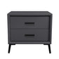 Two Drawer Solid Color Wood Nightstand 19.2"Tall Night Table Clearhalo 'Bedroom Furniture' 'furn' 'furn_night_stand' 'Furniture' 'night_stand' 'Nightstands' 5327591