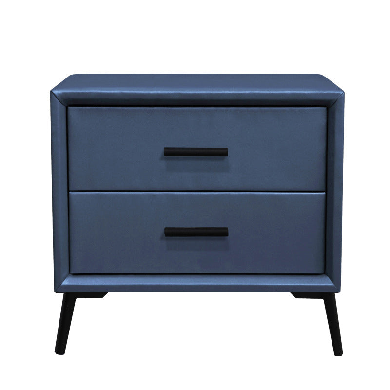 Two Drawer Solid Color Wood Nightstand 19.2"Tall Night Table Clearhalo 'Bedroom Furniture' 'furn' 'furn_night_stand' 'Furniture' 'night_stand' 'Nightstands' 5327592