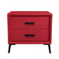 Two Drawer Solid Color Wood Nightstand 19.2"Tall Night Table Red Clearhalo 'Bedroom Furniture' 'furn' 'furn_night_stand' 'Furniture' 'night_stand' 'Nightstands' 5327593