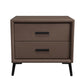Two Drawer Solid Color Wood Nightstand 19.2"Tall Night Table Brown Clearhalo 'Bedroom Furniture' 'furn' 'furn_night_stand' 'Furniture' 'night_stand' 'Nightstands' 5327594
