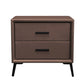 Two Drawer Solid Color Wood Nightstand 19.2"Tall Night Table Coffee Clearhalo 'Bedroom Furniture' 'furn' 'furn_night_stand' 'Furniture' 'night_stand' 'Nightstands' 5327595