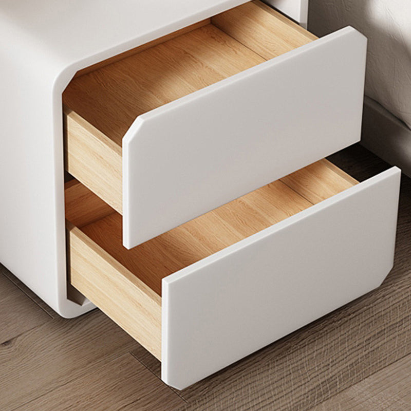 2-Drawer Solid Wood Nightstand 18.5"Tall Nightstand in Black / White / Grey