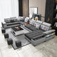 Modular Contemporary Faux Leather and Linen Furniture Sectionals