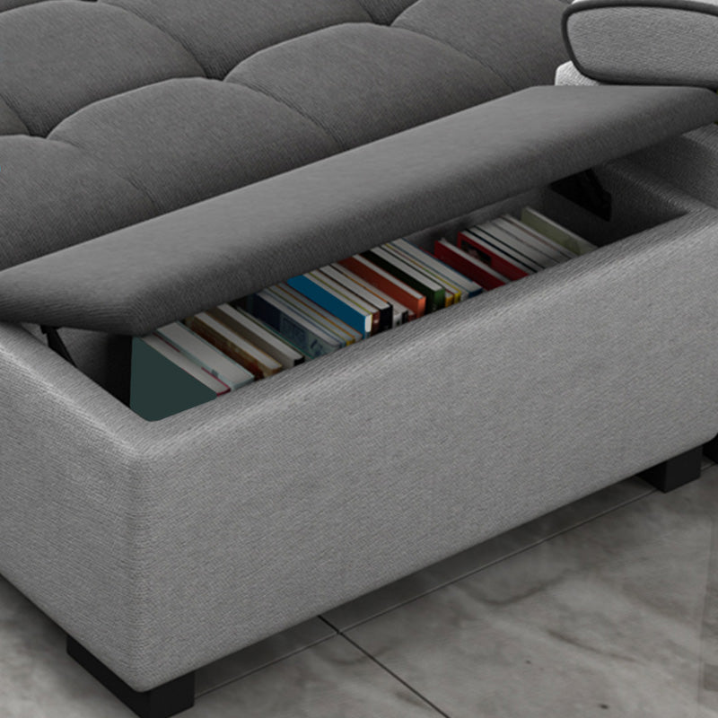 Modular Contemporary Faux Leather and Linen Furniture Sectionals