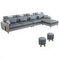 Contemporary Faux Leather and Velvet L-Shape Furniture Sectionals