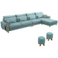 Contemporary Faux Leather and Velvet L-Shape Furniture Sectionals