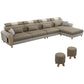 Contemporary Faux Leather and Velvet L-Shape Furniture Sectionals